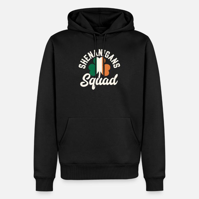 Conception du trèfle de l’équipe irlandaise - Sweat à capuche Premium bio Homme - noir