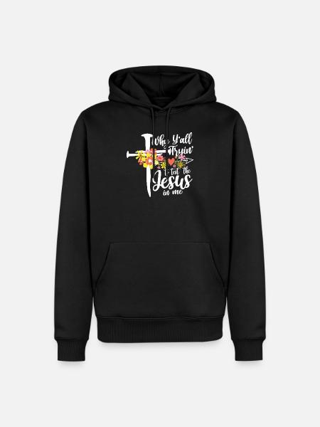 Cross flowers: Jesus in me - Men’s Premium Organic Hoodie - black