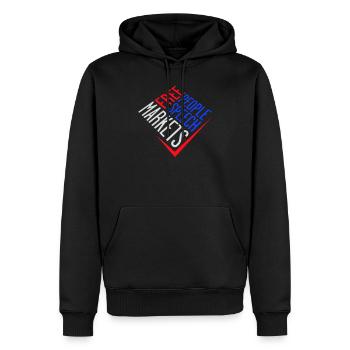 Free Speech Markets People Libertär Freiheit Logo - Männer Premium Bio Hoodie - Schwarz - Vorne - Nico (187cm)