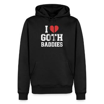 Ich Herz Goth-Bösewichte - Männer Premium Bio Hoodie - Schwarz - Vorne - Nico (187cm)