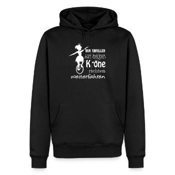 Einrad | Unicycling Freestyle - Männer Premium Bio Hoodie - Schwarz - Vorne - Nico (187cm)