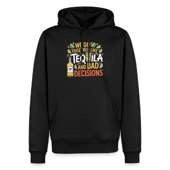 Tequila & Mauvaises décisions Cadeau d’amis drôles - Sweat à capuche Premium bio Homme - noir - Devant - Nico (187cm)