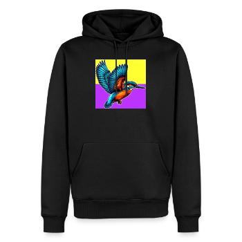 martin-pêcheur - Sweat à capuche Premium bio Homme - noir - Devant - Nico (187cm)