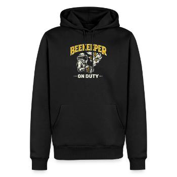 Beekeeper On Duty - Imker Vintage Retro - Männer Premium Bio Hoodie - Schwarz - Vorne - Nico (187cm)