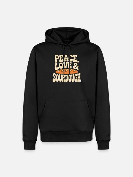 Peace Love & Sourdough - Men’s Premium Organic Hoodie - black