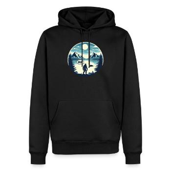Bigfoot et Nessie - Sweat à capuche Premium bio Homme - noir - Devant - Nico (187cm)
