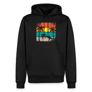Sunset Surf Palm  - Men’s Premium Organic Hoodie - black - Front - Nico (187cm)