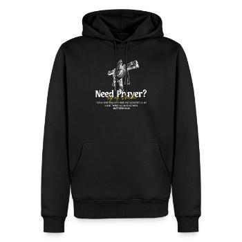 Croyant en Jésus - Sweat à capuche Premium bio Homme - noir - Devant - Nico (187cm)