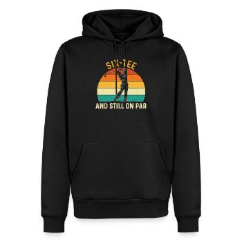 Sechs Abschlag immer noch auf Par, 60. Golf-Geburtstag. - Männer Premium Bio Hoodie - Schwarz - Vorne - Nico (187cm)