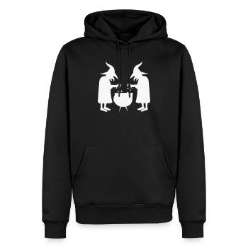 Hexen beim Zaubertrankrühren - Männer Premium Bio Hoodie - Schwarz - Vorne - Nico (187cm)