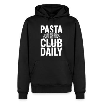 Pasta Club Daily für Nudelfans - Männer Premium Bio Hoodie - Schwarz - Vorne - Nico (187cm)