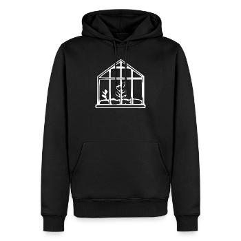 Don du jardinier de jardin en serre - Sweat à capuche Premium bio Homme - noir - Devant - Nico (187cm)