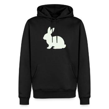 Zarte Kaninchen Silhouette - Männer Premium Bio Hoodie - Schwarz - Vorne - Nico (187cm)