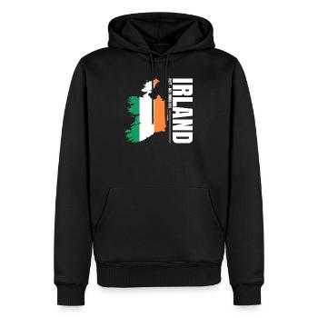 Émigration en Irlande - Sweat à capuche Premium bio Homme - noir - Devant - Nico (187cm)