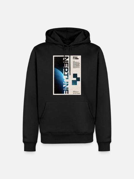 Neptune Retro Space Poster - Männer Premium Bio Hoodie - Schwarz