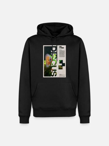 Diskusfischhalter-Porträtplakat - Männer Premium Bio Hoodie - Schwarz