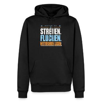 Winterdienst Streuen Fluchen - Männer Premium Bio Hoodie - Schwarz - Vorne - Nico (187cm)