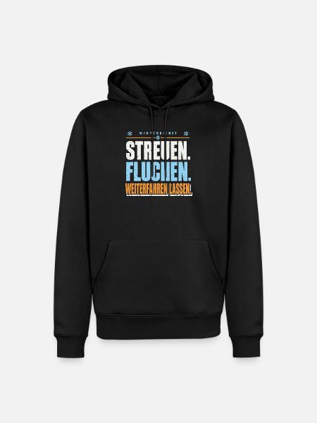 Winterdienst Streuen Fluchen - Männer Premium Bio Hoodie - Schwarz