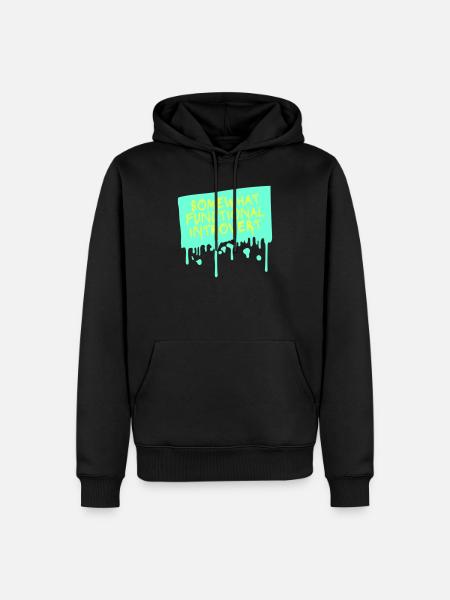 Somewhat Functional Introvert Spruch Logo Text - Männer Premium Bio Hoodie - Schwarz