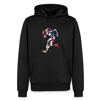Läufer - Männer Premium Bio Hoodie - Schwarz - Vorne - Nico (187cm)