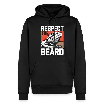 Respectez la barbe ! Terraristiques de reptiles dragon barbu - Sweat à capuche Premium bio Homme - noir - Devant - Nico (187cm)