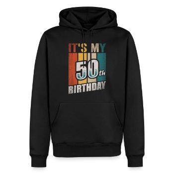 Es ist mein Geschenk zum 50. Geburtstag Jahrgang 50 Jahre Bday - Männer Premium Bio Hoodie - Schwarz - Vorne - Nico (187cm)