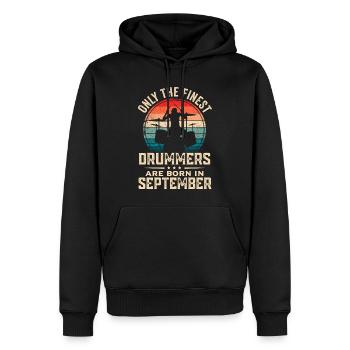 Schlagzeuger Geboren im September Geburtstag Schlagzeuger - Männer Premium Bio Hoodie - Schwarz - Vorne - Nico (187cm)