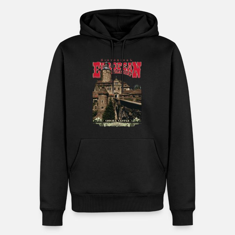 Zamek Czocha - Basse-Silésie - Pologne - Sweat à capuche Premium bio Homme - noir