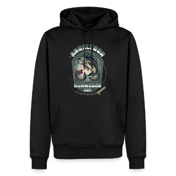 Norwegen Angeltour - 2023 - Männer Premium Bio Hoodie - Schwarz - Vorne - Nico (187cm)