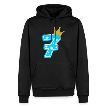 7 Krone 7. Geburtstag 7 Jahre - Männer Premium Bio Hoodie - Schwarz - Vorne - Nico (187cm)