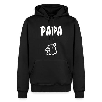 Papa poule - Sweat à capuche Premium bio Homme - noir - Devant - Nico (187cm)