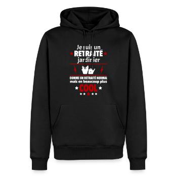 Je suis un retraité jardinier plus cool, retraite - Sweat à capuche Premium bio Homme - noir - Devant - Nico (187cm)