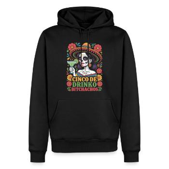 Funny Cinco De Mayo Cinco De Drinko Fiesta Skull - Sweat à capuche Premium bio Homme - noir - Devant - Nico (187cm)