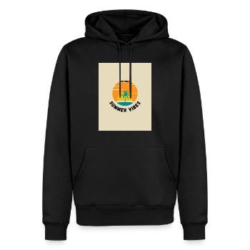 summer vibes - Männer Premium Bio Hoodie - Schwarz - Vorne - Nico (187cm)