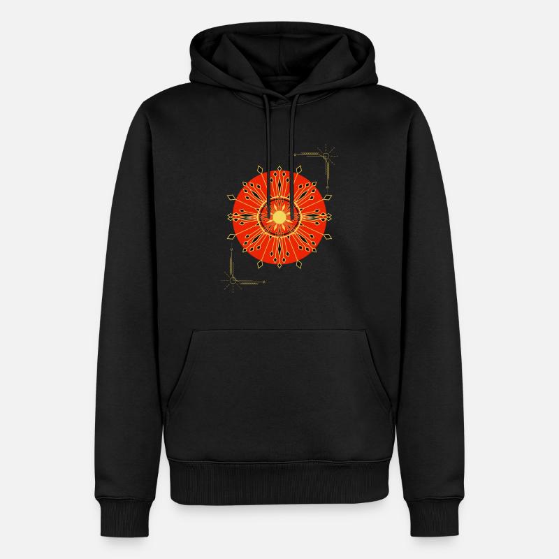 Sonne - Männer Premium Bio Hoodie - Schwarz