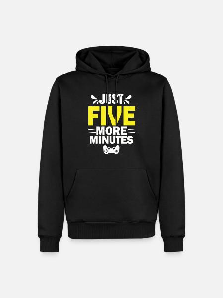 Nur noch fünf Minuten - Männer Premium Bio Hoodie - Schwarz
