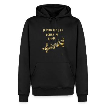 J'ai cours de chant - Sweat à capuche Premium bio Homme - noir - Devant - Nico (187cm)
