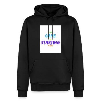The Game - Men’s Premium Organic Hoodie - black - Front - Nico (187cm)
