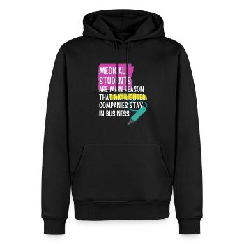 Funny medical student - Men’s Premium Organic Hoodie - black - Front - Nico (187cm)