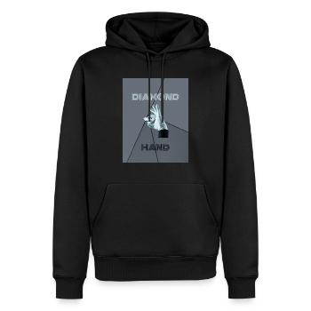 Diamond Hand - Männer Premium Bio Hoodie - Schwarz - Vorne - Nico (187cm)