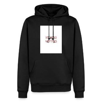 Wein - Männer Premium Bio Hoodie - Schwarz - Vorne - Nico (187cm)