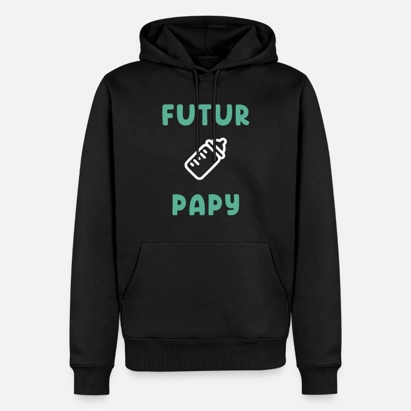 Futur papy - Sweat à capuche Premium bio Homme - noir