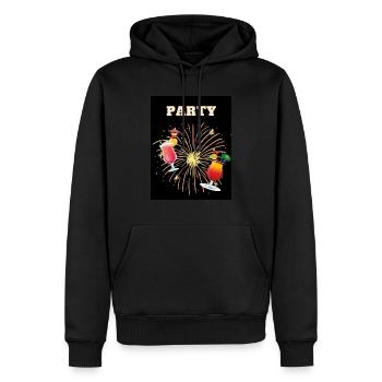 Party - Männer Premium Bio Hoodie - Schwarz - Vorne - Nico (187cm)
