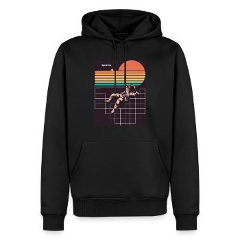 SpaceTime - Männer Premium Bio Hoodie - Schwarz - Vorne - Nico (187cm)