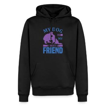 Mein Hund ist mein bester Freund - Hunde Design - Männer Premium Bio Hoodie - Schwarz - Vorne - Nico (187cm)