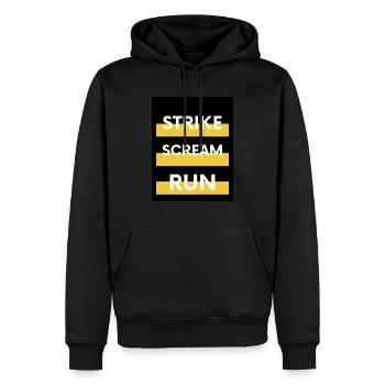 Strike - Scream Run The Office WIth meme - Männer Premium Bio Hoodie - Schwarz - Vorne - Nico (187cm)