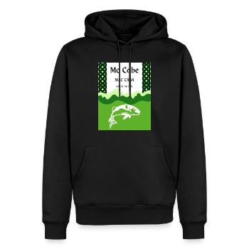 Nom de famille Mc Cabe - Sweat à capuche Premium bio Homme - noir - Devant - Nico (187cm)