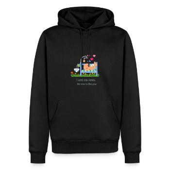 I love mamma - Men’s Premium Organic Hoodie - black - Front - Nico (187cm)
