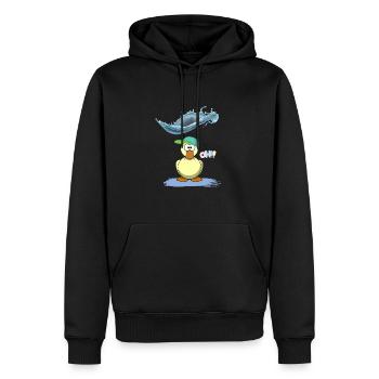 Entensplash - Männer Premium Bio Hoodie - Schwarz - Vorne - Nico (187cm)