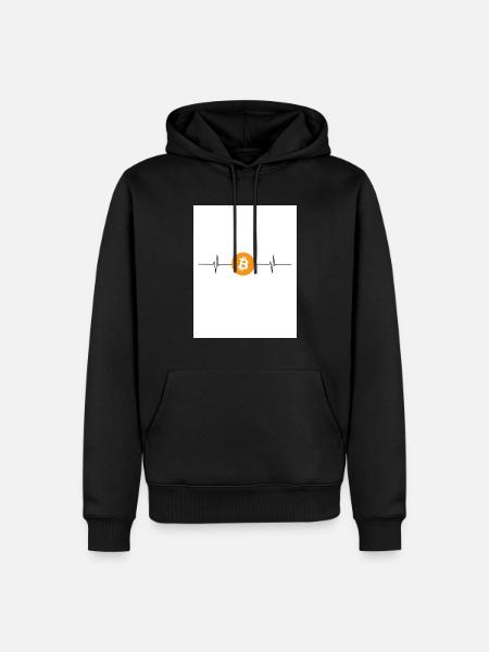 Bitcoinherzschlag - Männer Premium Bio Hoodie - Schwarz
